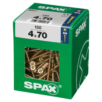 Vis PZ Spax jaune 4x70 mm 150 pièces