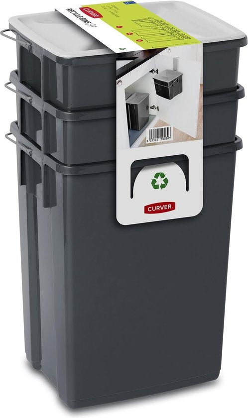 Lot de poubelles Curver 2 x 10 L + 6 L