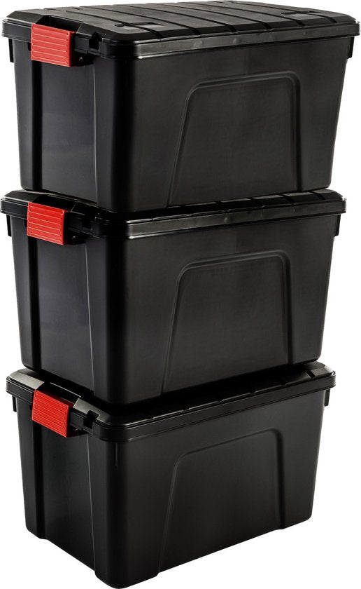 IRIS Store-It-All Boîte de rangement - 60L - plastique - noir