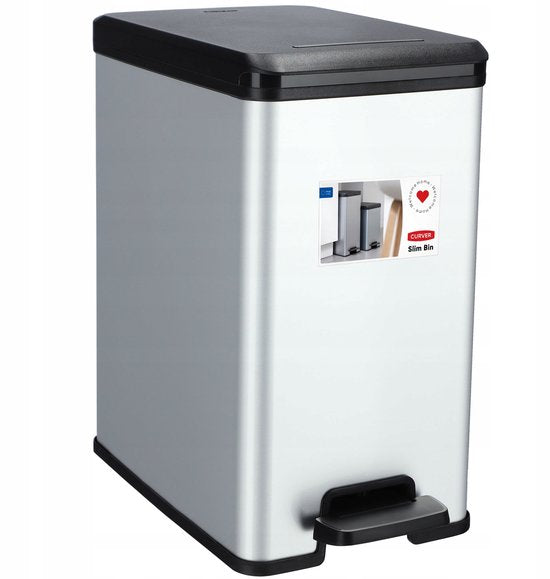 Poubelle à pédale Curver Decobin Slim 25 L métallisée