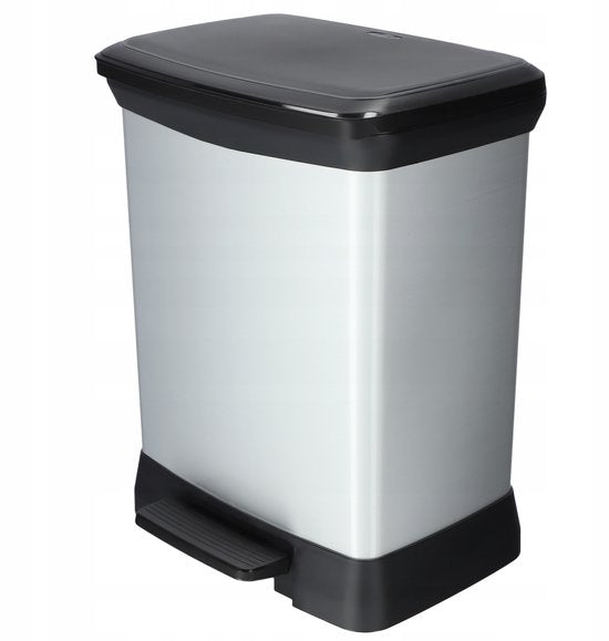 Poubelle à pédale Curver Decobin 30 L métallisée