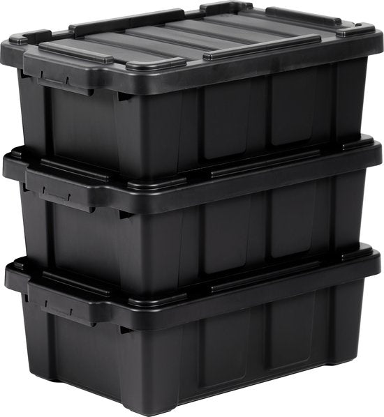 IRIS Powerbox Robust Boîte de rangement - 12.5L - 100% Recycled plastique - noir