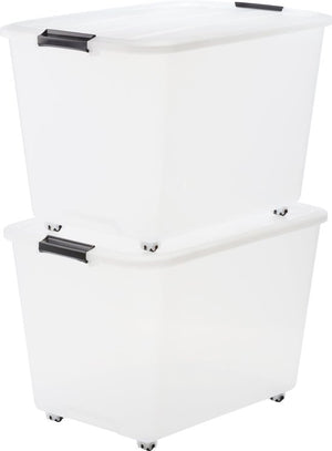 IRIS Topbox Storage Box - 60L - Plastic - With wheels - Set of 2