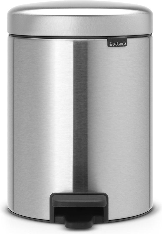 Brabantia NewIcon Poubelle - 5 liters - salle de bain - acier mat anti-traces