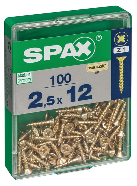 100 VIS UNIV YLX TF 2.5X12 PZ1 AB SPAX