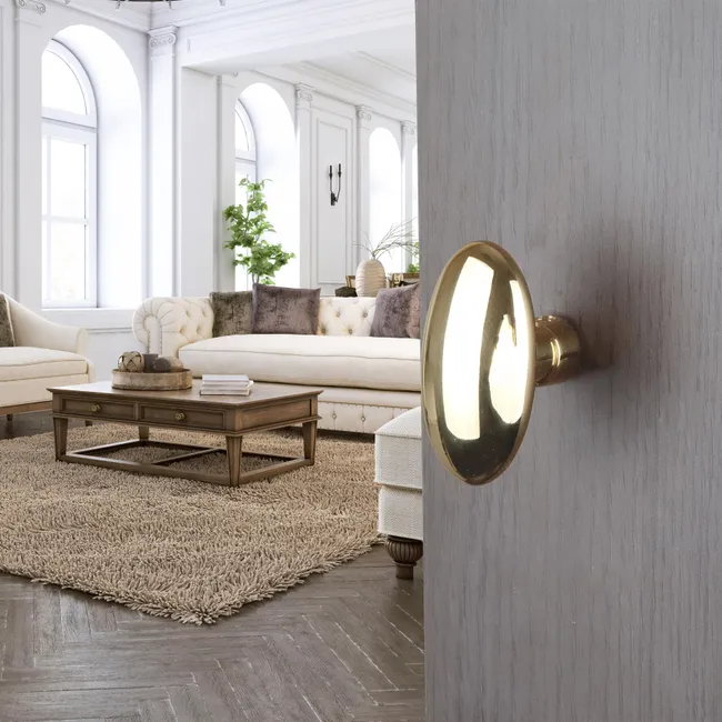 2 BOUTONS OVAL LAITON POLI 6+7MM