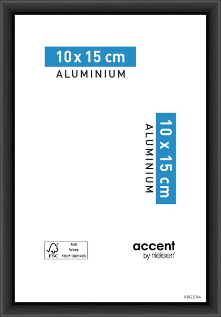 CADRE ALU ACCENT NOIR 10X15CM