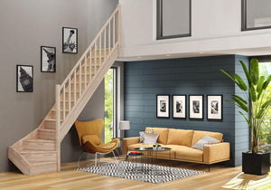 ESCALIER DEVA2 HETRE 1/4T D ACM RAMPE DROITE
