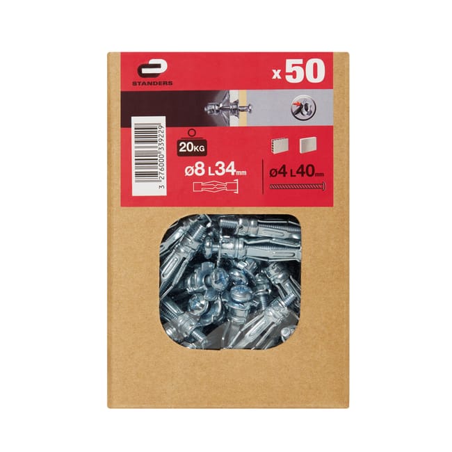 50 CHEVILLES A EXPANS STANDERS 8X34MM/B