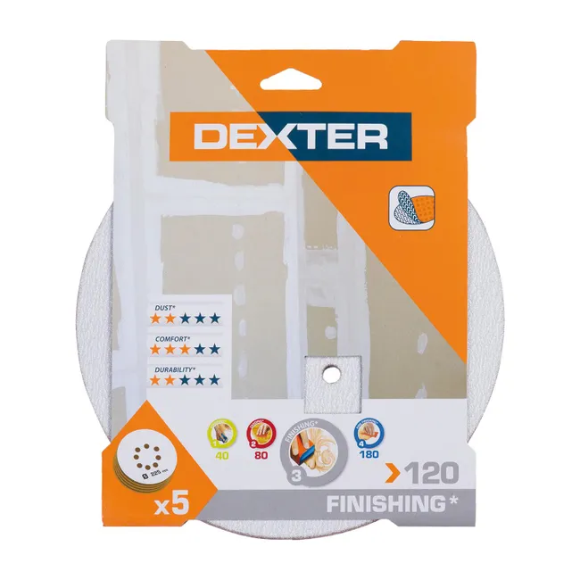 DEXTER-5 DISQUES PLATRE 225MM-G120