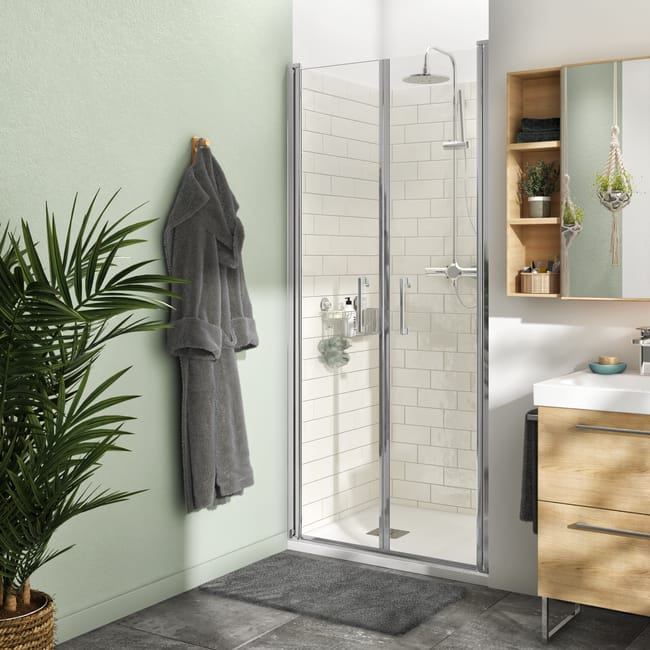 PORTE DE DOUCHE BATTANTE VT/CHR 87.5/91.5CM REMIX