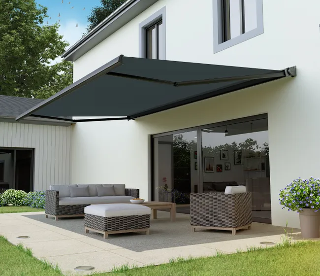 STORE BANNE CALVI EVA LED GR 4.30X3.50 CENDRE MO