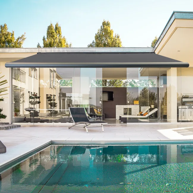 STORE BANNE AIX2 EVA LED GRIS 5X3.5 CENDRE MOTO