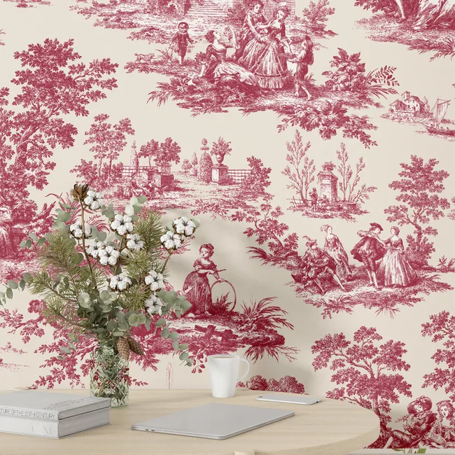 P.VIN/INT G.PARTY TOILE DE JOUY ROSE