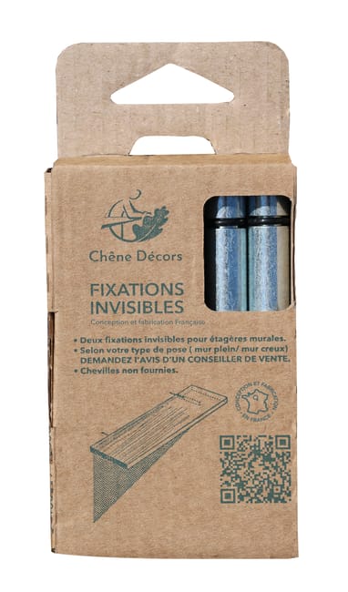 2 FIXATIONS INVISIBLES METAL H12XP23.5CM