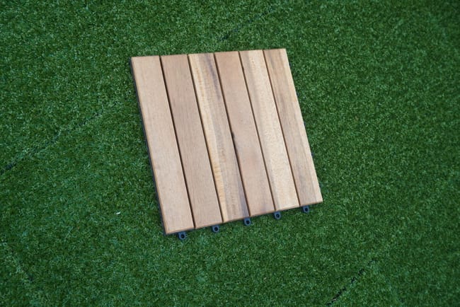 LOT DE 11 DALLES CLIPSABLES ACACIA 30X30