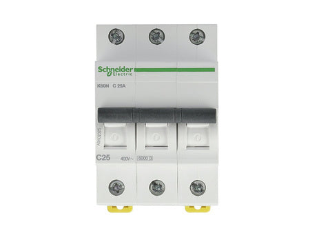 Disjoncteur K60N-C25-3 C 25A tripolaire Schneider A9K02325