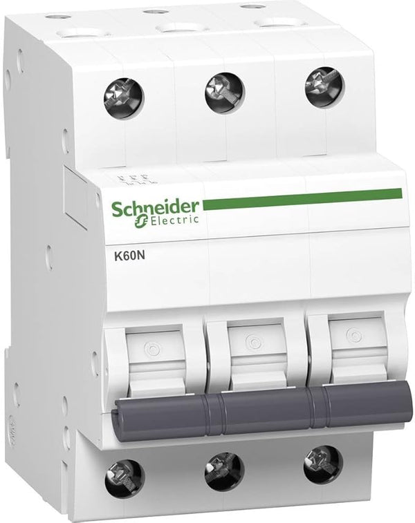 Schneider A9K02306 Disjoncteur K60N 3P, 6 A, caractéristiques C, 6 kA