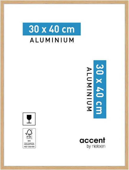 CADRE ALU ACCENT PLACAGE CHENE 30X40CM