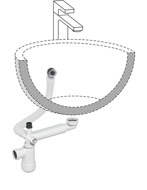 SIPHON LAVABO GAIN DE PLACE TP D32 NEO