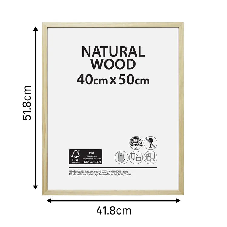 CADRE BOIS BRUT 40X50CM