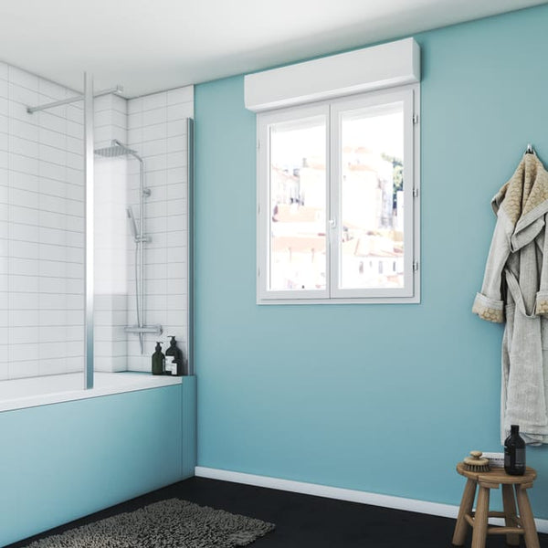 Fenêtre avec volet roulant PVC Essentiel H.135xl.140cm 2 vantaux blanc