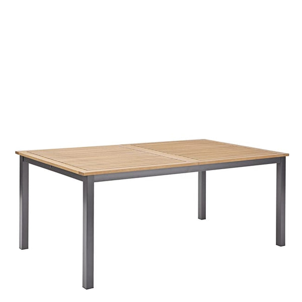 Table de jardin rectangulaire NATERIAL Oris alu gris/eucalyptus, 6/8 personnes