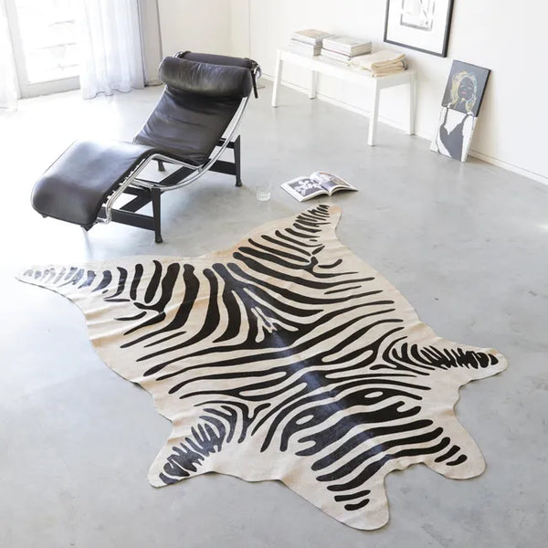 TAPIS PEAU DE VACHE Imprimée zèbre