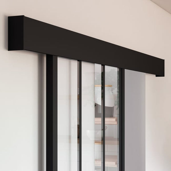 Rail coulissant et habillage Yumbo 2 noir, pour porte 73/83/93 cm, ARTENS