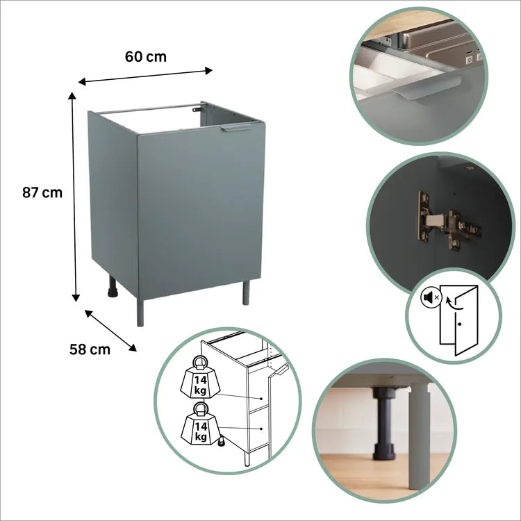 MEUBLE B60 1P ELEKI GRIS
