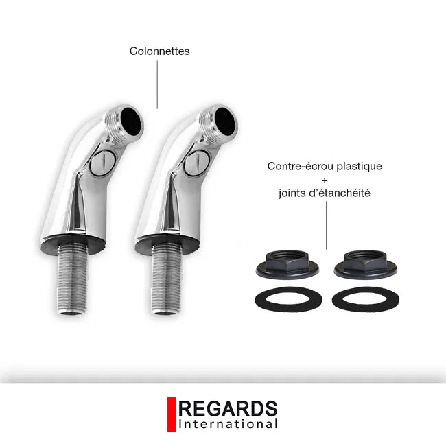 2 COLONNETTES FILTRE M15/21M20/27 CHROME