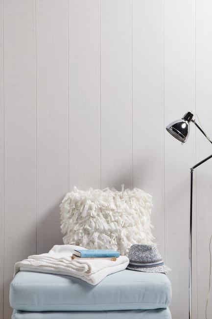 Lambris MDF revêtu, décor sapin blanc KOSCHE, L.260 x l.19 cm