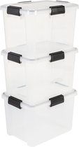 IRIS Airtight Boîte de rangement - 20L - plastique - transparent/noir