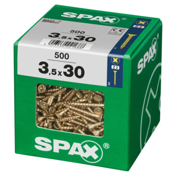 Vis universelle Spax tête fraisée 3,5x30 mm YELLOX PH 500 pièces