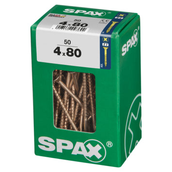 Vis PZ Spax jaune 4x80 mm 50 pièces