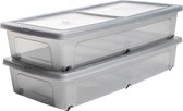 IRIS Clearbox Boîte de rangement - Under-the-Bed - 35L - plastique - transparent/gris à roulettes