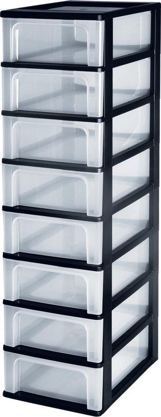 IRIS Organizer Chest drawer system A4 - 8 x 7L - noir/transparent
