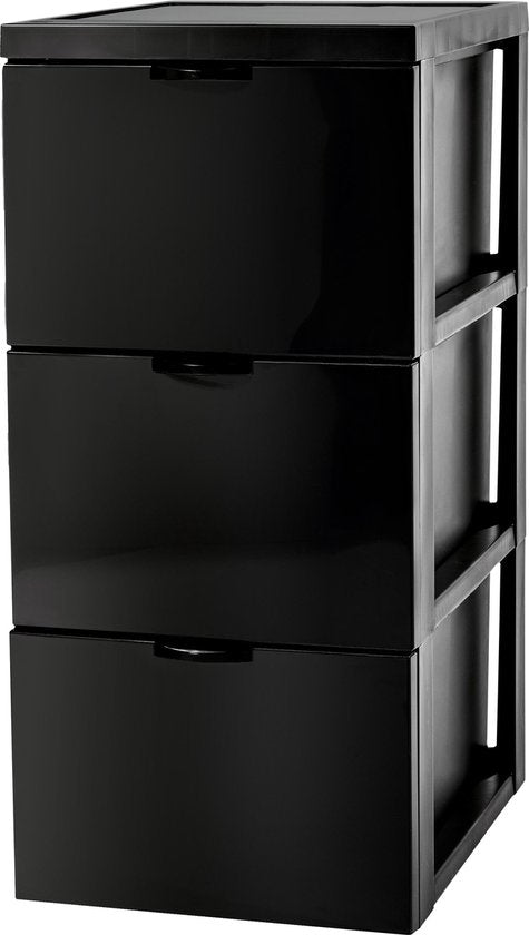 IRIS Style Chest Drawer System with 3 drawers - 3 x 15L - plastique - noir