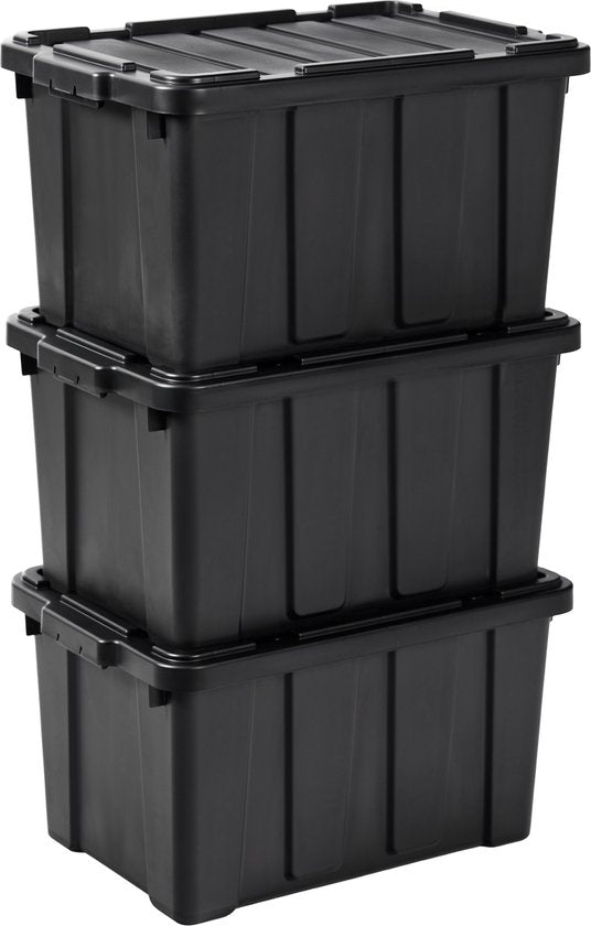 IRIS Powerbox Robust Boîte de rangement - 50L - 100% Recycled plastique - noir
