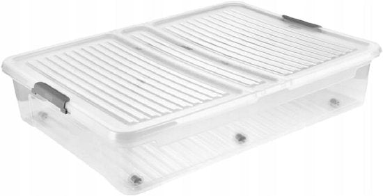 Boîte de rangement sous lit Keeeper Leo 53 L avec couvercle