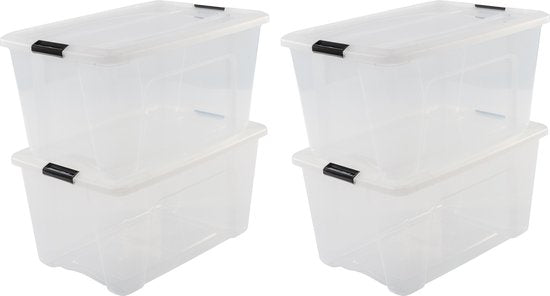 IRIS Topbox Boîte de rangement - 45L - plastique - transparent/noir
