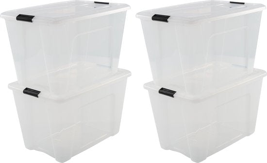 IRIS Topbox Boîte de rangement - 60L - plastique - transparent/noir