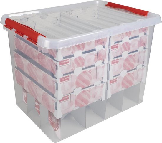 Sunware Q-line Christmas bauble boîte de rangement 72L - For 128 Christmas baubles - 60x40x42 cm