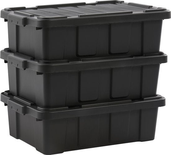 IRIS Powerbox Robust Boîte de rangement - 25L - 100% Recycled plastique - noir