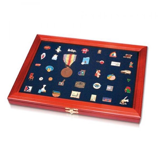Vitrine en bois SAFE pour pin's et médailles 38 cm