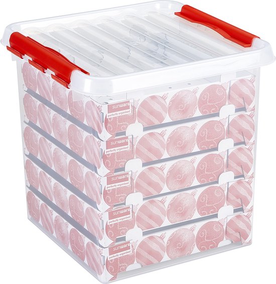 Sunware Q-line Christmas bauble boîte de rangement 38L - For 125 Christmas baubles - 40x40x40 cm