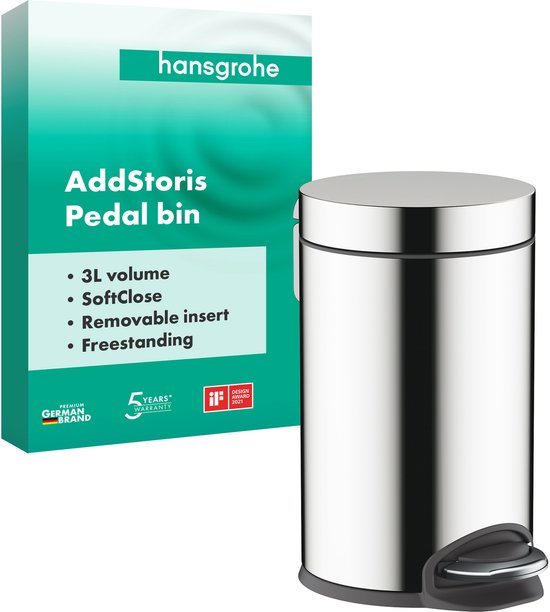 Poubelle à pédale Hansgrohe AddStoris chromée