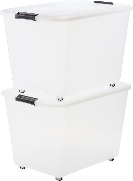 IRIS Topbox Boîte de rangement - 60L - plastique - avec roulettes