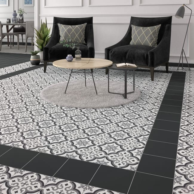 CX PATRIMONY 20X20 ROSACE NOIR BLC1.59M2