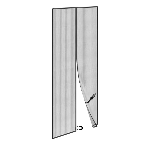 MOUSTIQUAIRE RIDEAU MAGNET 100X230CM NOI